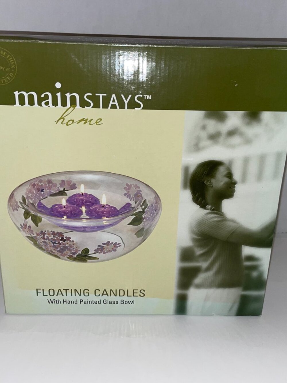 Floating Candles Hand Painted Glass Bowl